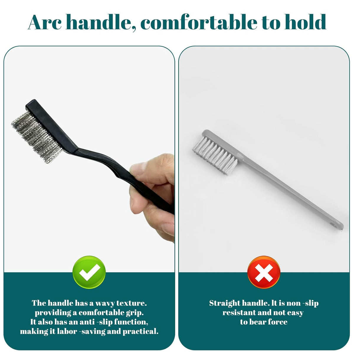 20 Pcs Mini Wire Brush Stainless Steel Brush Set, Curved Handle Masonry Brush Wire Brush for Cleaning Welding Slag and Rust