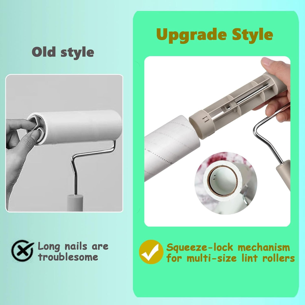 Large Lint Rollers for Pet Hair Extra Sticky,Cat Dog Hair Remover Laundry Clothes Carpet Furniture,6.3 inches Wider with 450 Sheets Giant Lint Remover Brush for Couch with Long Handle