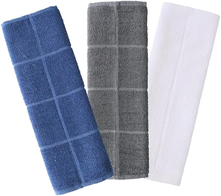 Glynniss Kitchen Dish Cloths Highly Absorbent Dish Rags 100% Cotton Wash Cloths for Washing Dishes (Grey, 24)