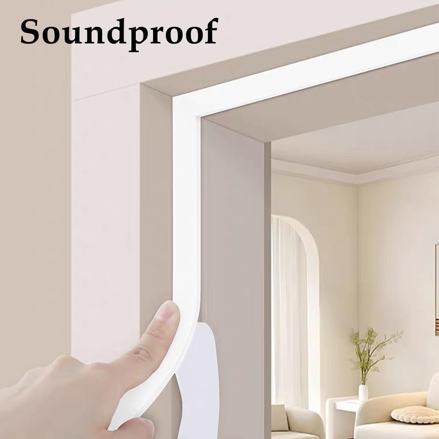 Weather Stripping Door Seal White,Self Adhesive Foam Tape,Window Insulation Weatherproof Gasket Tape for Doors and Windows,1.18 Inch Wide X 1/4 Inch Thick,Total 16.4 Feet Long