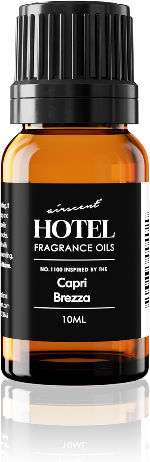 AirScent Capri Brezza Diffuser Oil No. 1100 - Volcano-Inspired Premium Fragrance Oil for Ultrasonic and Waterless Diffusers and Crafting - 10 mL, 0.34 fl oz Glass Bottle with Dropper