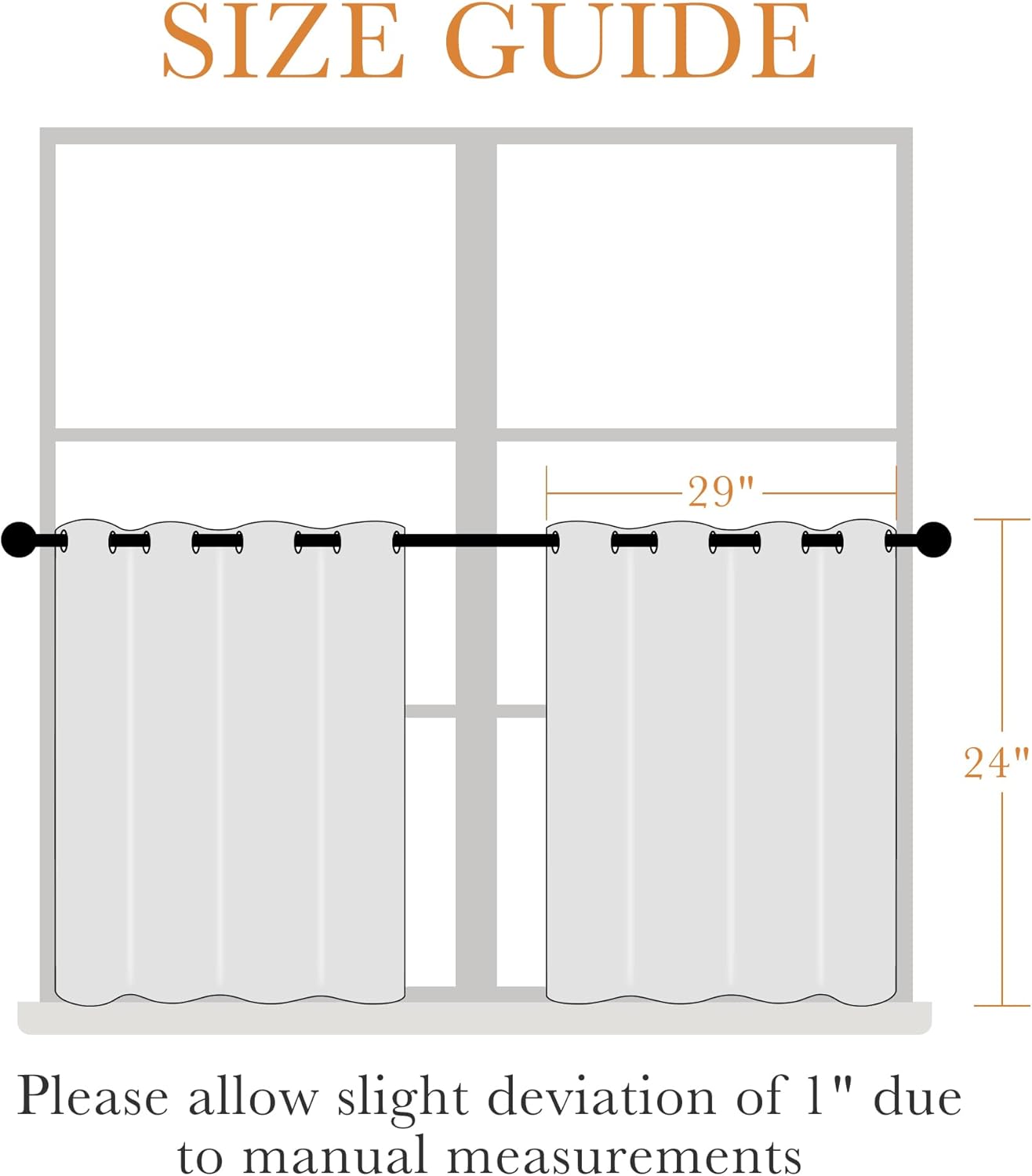 PONY DANCE Pure White Room Darkening Small Curtains, Short Drapes for Bathroom Kitchen, Thermal Insulating Privacy Mini Camper Curtains for Kids Bunk Windows(2 Panels, W 29 x L 24 inches)