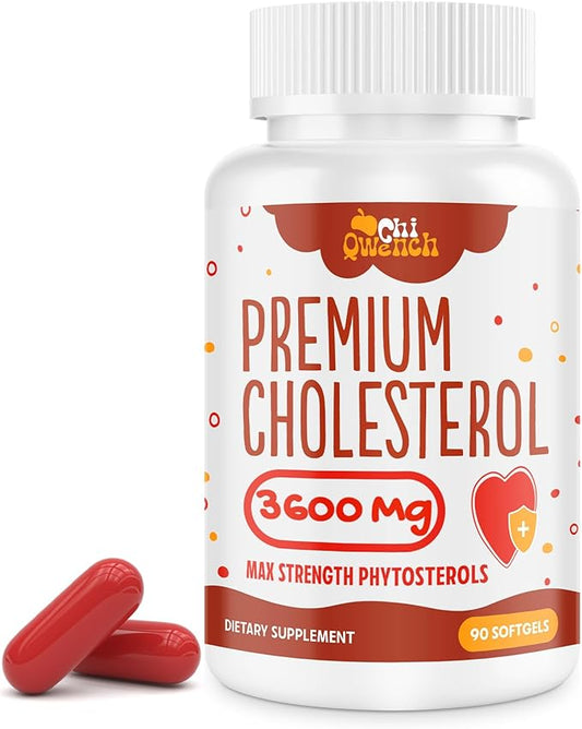 3600 MG Cholesterol Supplements with Plant Sterols, Niacin, Red Yeast Rice, Citrus Bergamot, Garlic, Cholesterol Supplement Support Normal Cholesterol Levels, 90 Softgels