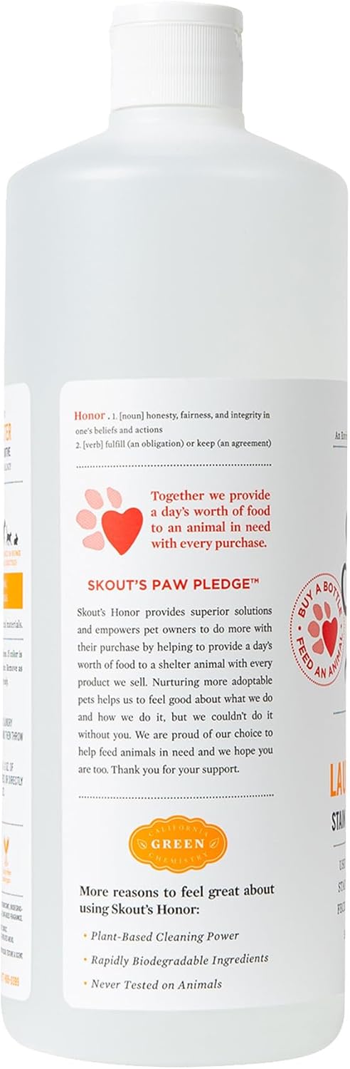 Skout's Honor Laundry Booster Stain & Odor Removal Additive - Plant-Powered Formula for Pet Bedding, Clothing, and Washable Pee Pads - Eco-Friendly & Cruelty-Free, 32 oz, 2-Pack