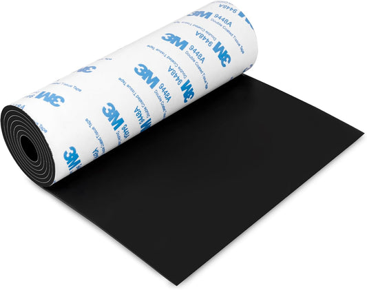Non Slip Furniture Pads, 5" x 120" Rubber Furniture Pads Anti Skid Pads Non Slip Self Adhesive Cuttable Rubber Tape Strip Roll for Protecting Hardwood Floors Chair Wall Protector - Black