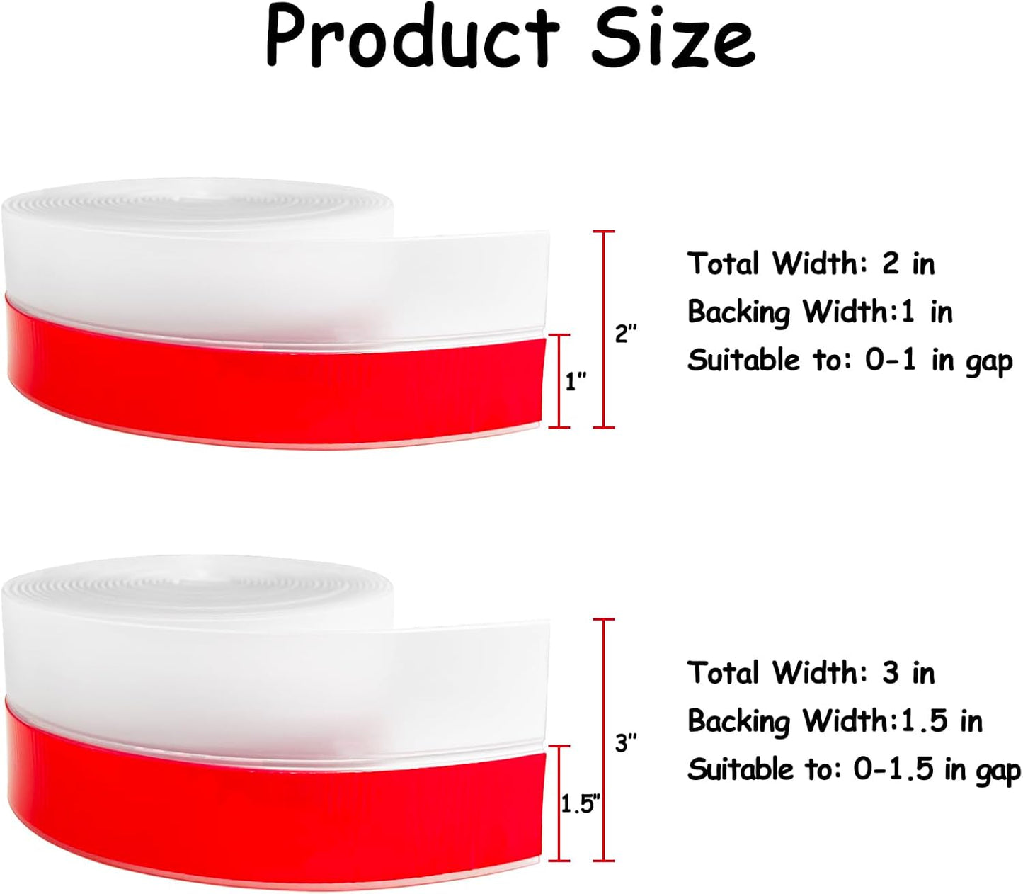 Silicone Weather Stripping, Door Draft Stopper Window Seal Strip for Gaps of Door & Windows, Garage Door Under Bottom, Sealing Tape Shower Doors Sweep (Brown, 2 inch x 20 Ft.)
