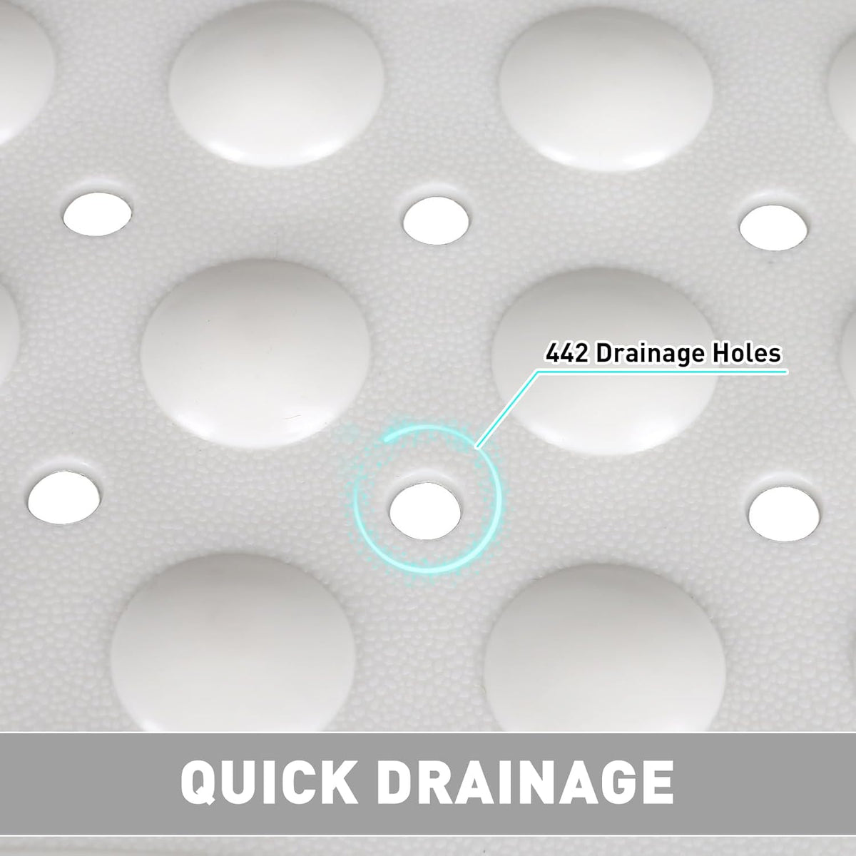 Shower Mat Non Slip: 47.2 x 31.5 Inch Extra Large TPE Shower Mats for Inside Shower - Anti Slip Shower Stall Matt with Drain Hole and Suction Cups for Elderly
