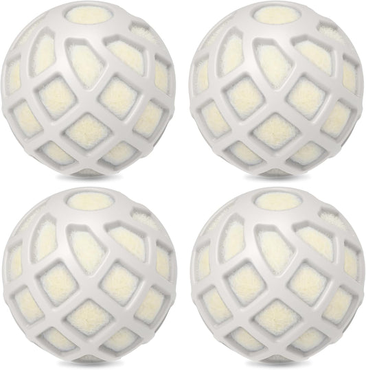 Dryer Balls – Patented Silicone Guard, Natural Wool Core, Super Anti-Tangle & Saves Drying Time, Reduces Static & Noise, Natural Fabric Softener, XL 3" (Beige, Pack of 4)