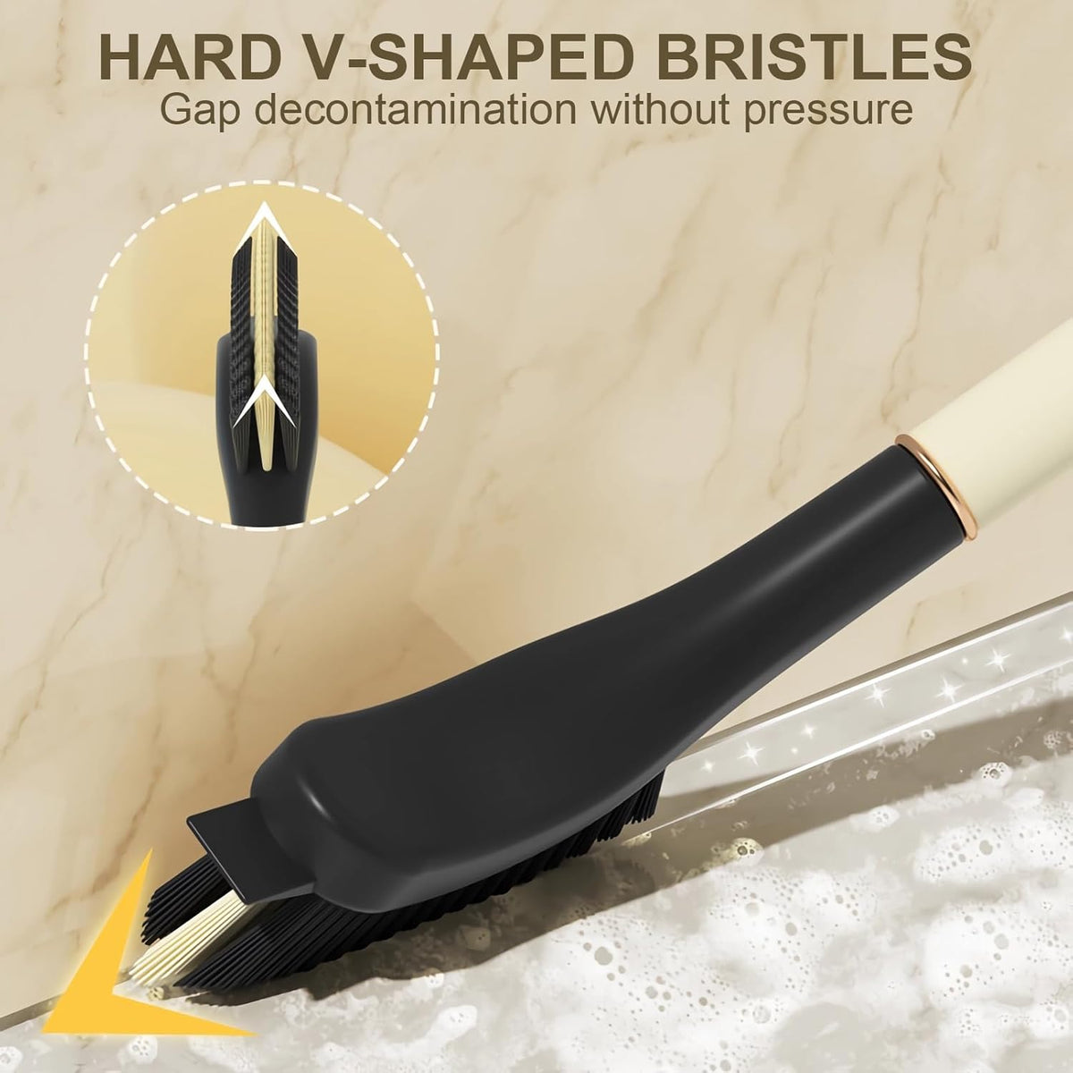 Crevice Cleaning Brush, Hard Bristle Grout Brush Gap Cleaner Tool for Tight Groove Spaces, Kitchen, Bathroom, Sliding Shower Door, Faucets Corners, Tiles, Sink and Windows Track