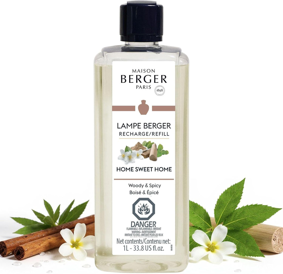 MAISON BERGER - Home Sweet Home - Lampe Berger Fragrance Refill for Home Fragrance Oil Diffuser - Air Freshener - 33.8 Fluid Ounces - 1 Liter