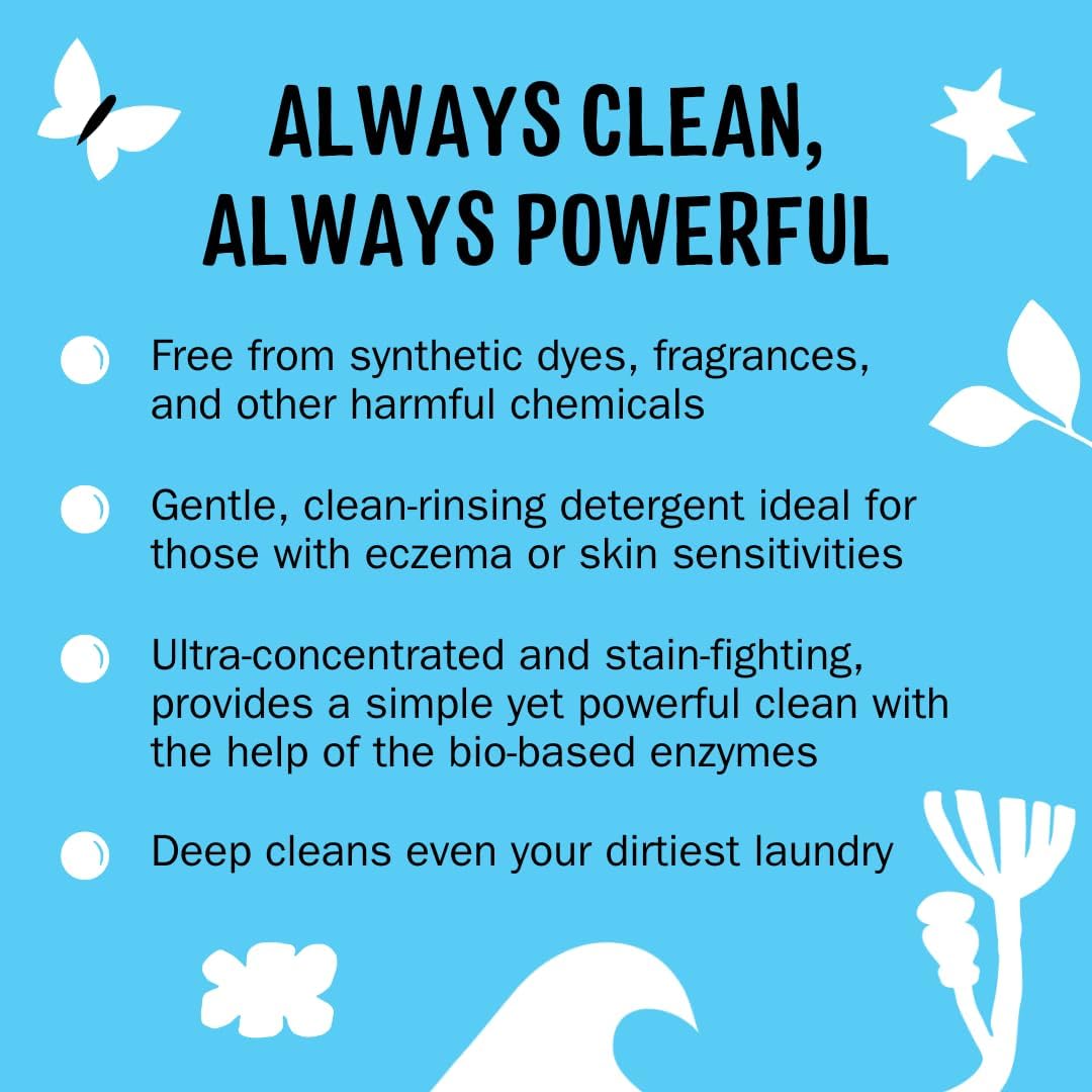 Molly's Suds Liquid Laundry Detergent | Clean Laundry Detergent Soap for Sensitive Skin | 2x Concentrated, High Efficiency (HE) | Peppermint - 100 Loads