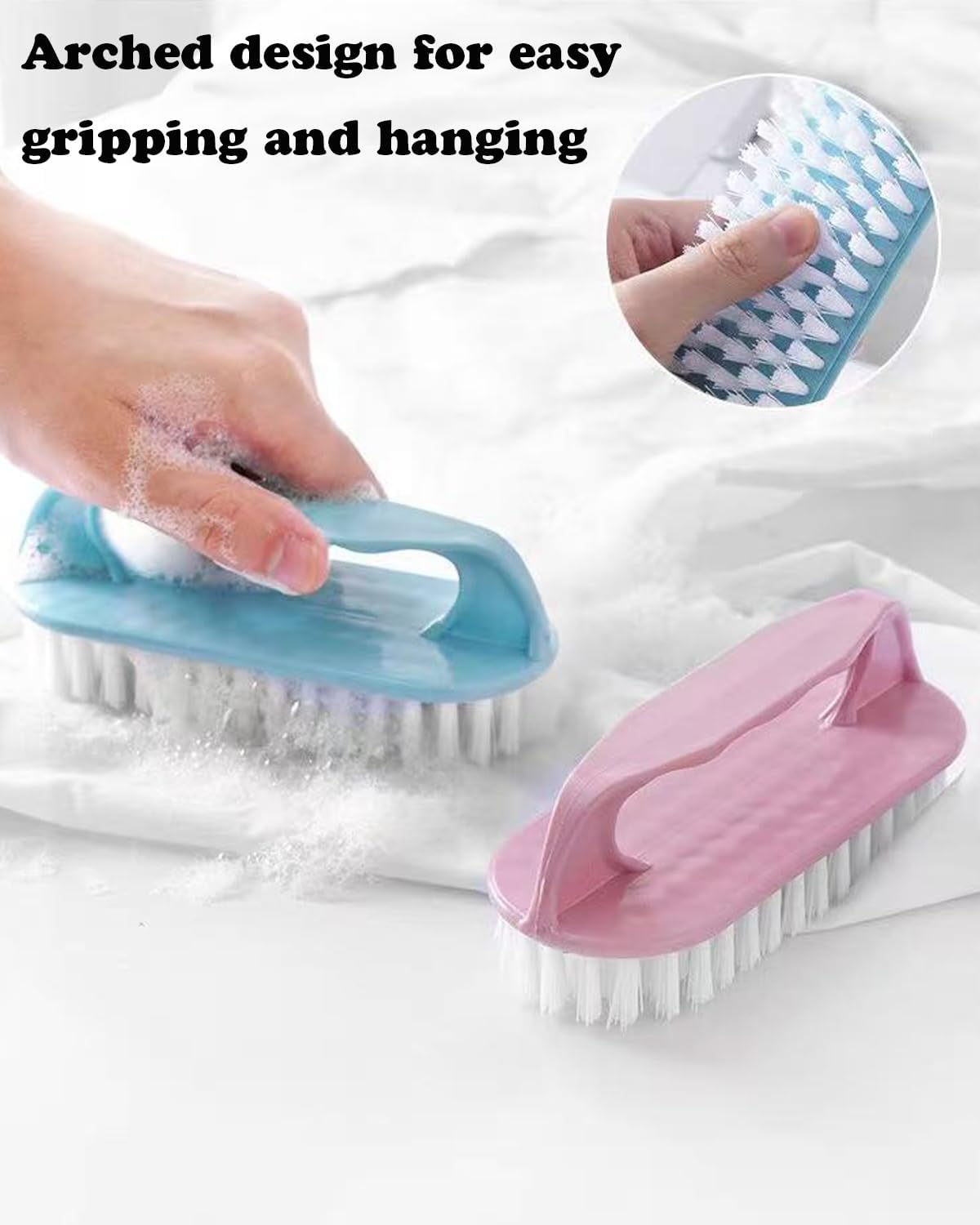 Scrub Brush for Cleaning-3 Pack Scrubbing Brushes Heavy Duty Multi-Purpose Household Cleaning Brush with Stiff Bristles Comfort Grip Scrubber Cleaner Brush for Bathtub Sink Carpet Floor & More