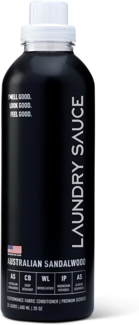 Laundry Sauce - Laundry Fabric Softener (Australian Sandalwood) Luxury Fragrance, Softens & Preserves Fabric, Reduces Wrinkles, 19 Fl Oz