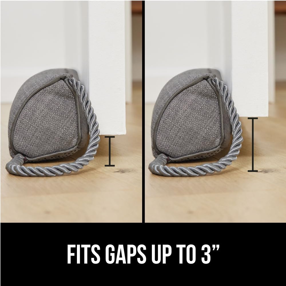GORILLA GRIP Door Draft Stopper for Bottom of Doors, Weather Stripping Seal Blocks Hot Air, Noise, Bugs, Keeps Cold AC in, Sound Proofing Easy Install Gap Filler, Home Essentials, 32 Inch, Slate Gray