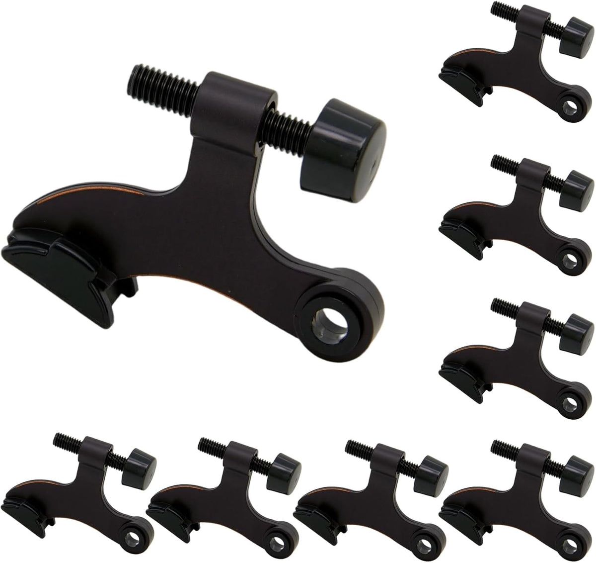 8 Pack Hinge Pin Oil Rubbed Bronze Door Stopper, Adjustable Heavy Duty Hinge Pin Door Stop with Oil Rubbed Bronze Rubber Bumper Tips