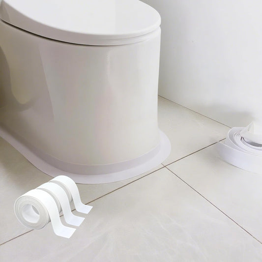 1.5" White Caulk Tape with Self Adhesive, Caulk Strip Waterproof for Bathroom,Toilet, Bathtub,Shower,Caulking Tape for Kitchen and Wall Toilet Sealer Around Base 10.5 Ft x 3 Rolls