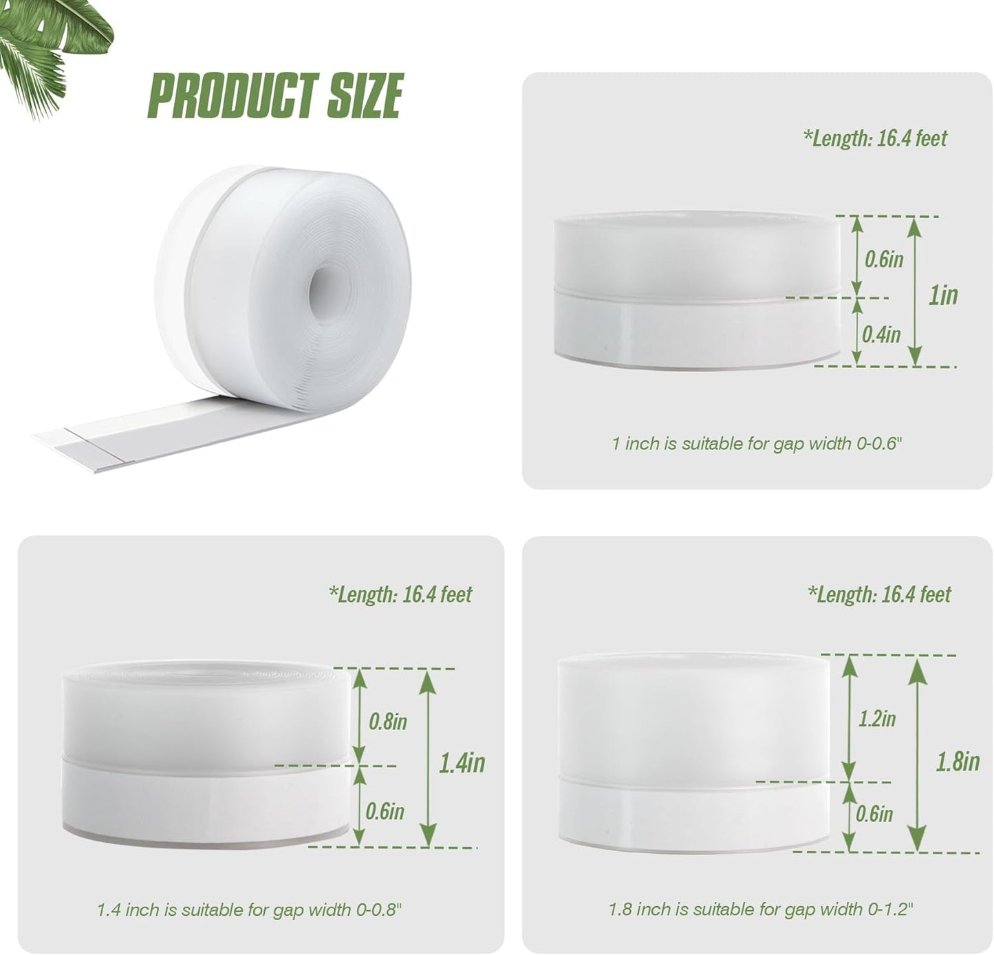 Silicone Weather Stripping Door Seal Strip, 16.4 Feet Self Adhesive Sealing Sticker Sealing Tape for Door Draft Stopper Adhesive for Doors Windows Shower Glass Gaps (Transparent, Width 45mm)