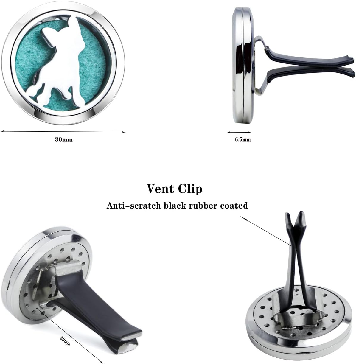 Dog Car Diffuser Vent Clips Essential Oil Car Diffuser Aromatherapy Vent Clip Air Freshener Car Accessories for Women Mother's Birthday with 10 Refill Pads
