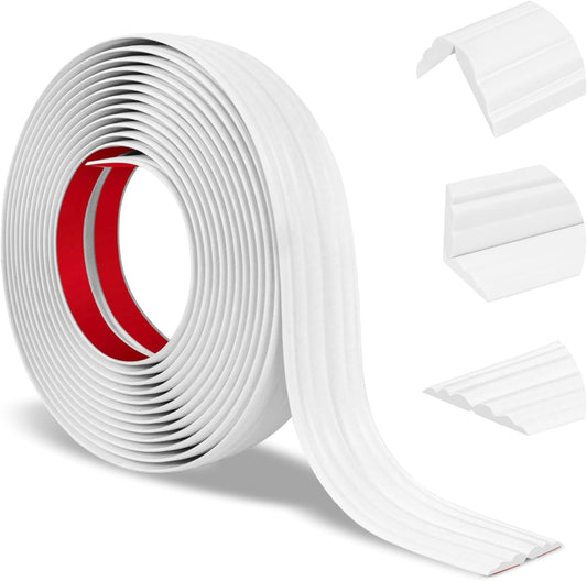 Wall Corner Protector Peel and Stick Corner Trim Molding Flexible Inside & Outside Wall Edge Guard Self Adhesive Moulding Trim for Edge Use, White, 2.3” W x 10’ L