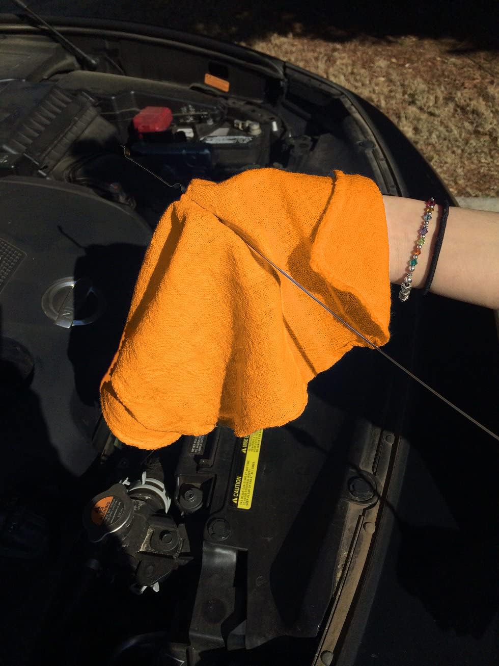 Avalon Towels Cotton Shop Rags – (Pack of 150) Size 12x14 Inches Cleaning Rags – Absorbent Shop Towels and Multipurpose Cleaning Towels for Automobiles, Industries, Garage and Homes (Orange)
