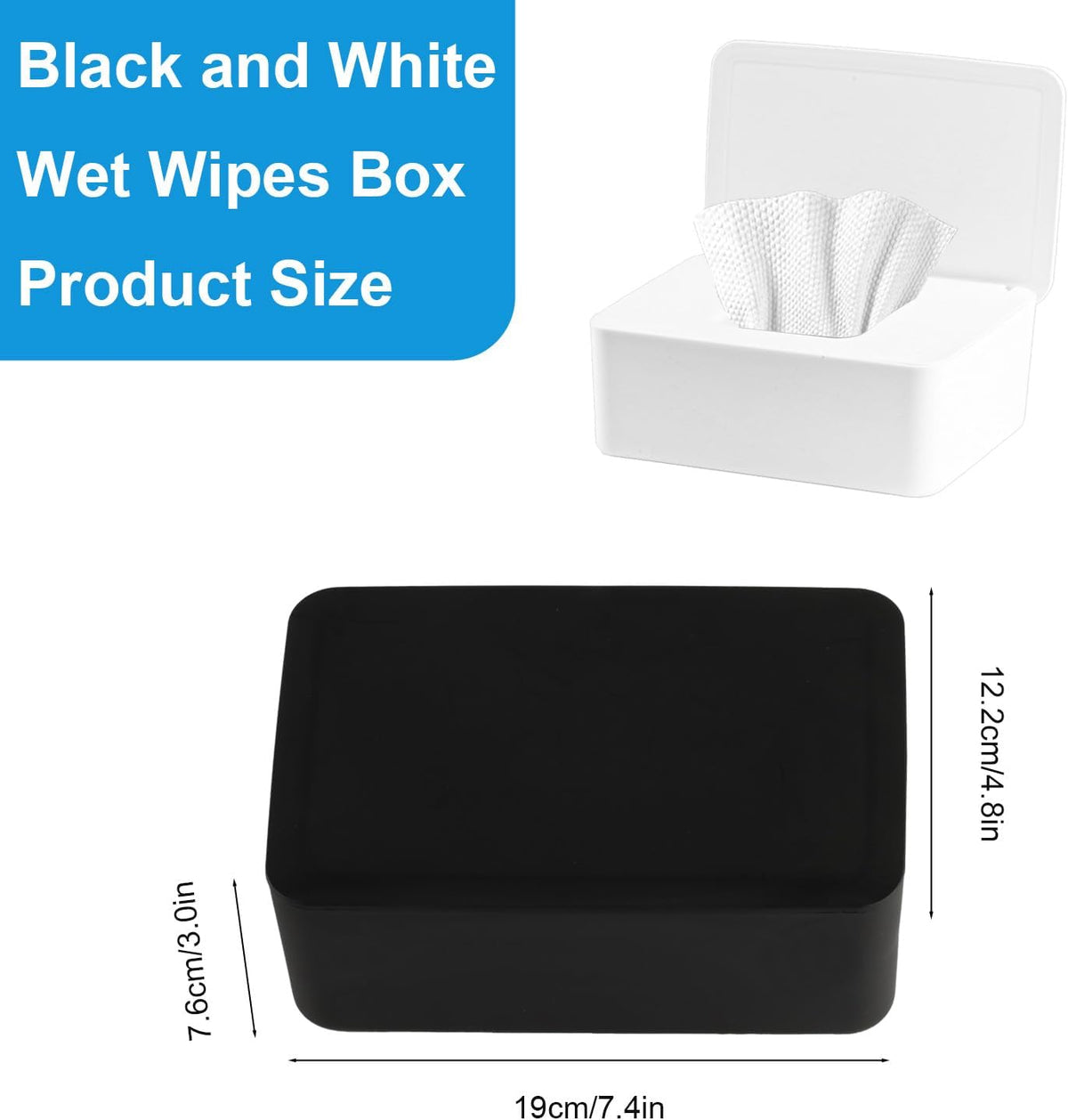 1 Pcs Diaper Wipes Dispenser, Refillable Wipe Container, Wipe Container with Sealing Design Lid, Keep Wipes Fresh,Wet Wipes Cases (Black)