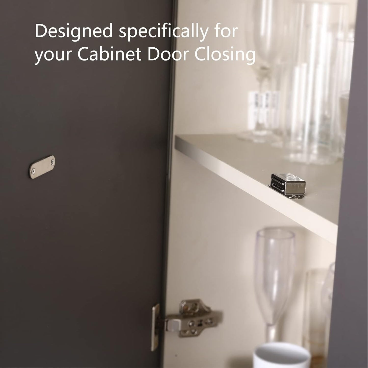 Mousike Cabinet Magnets Magnetic Door Catch Stainless Steel Door Magnet for Kitchen Bathroom Cupboard Wardrobe Closet Closures Cabinet Door Drawer Latch 20 lbs(10Pack)