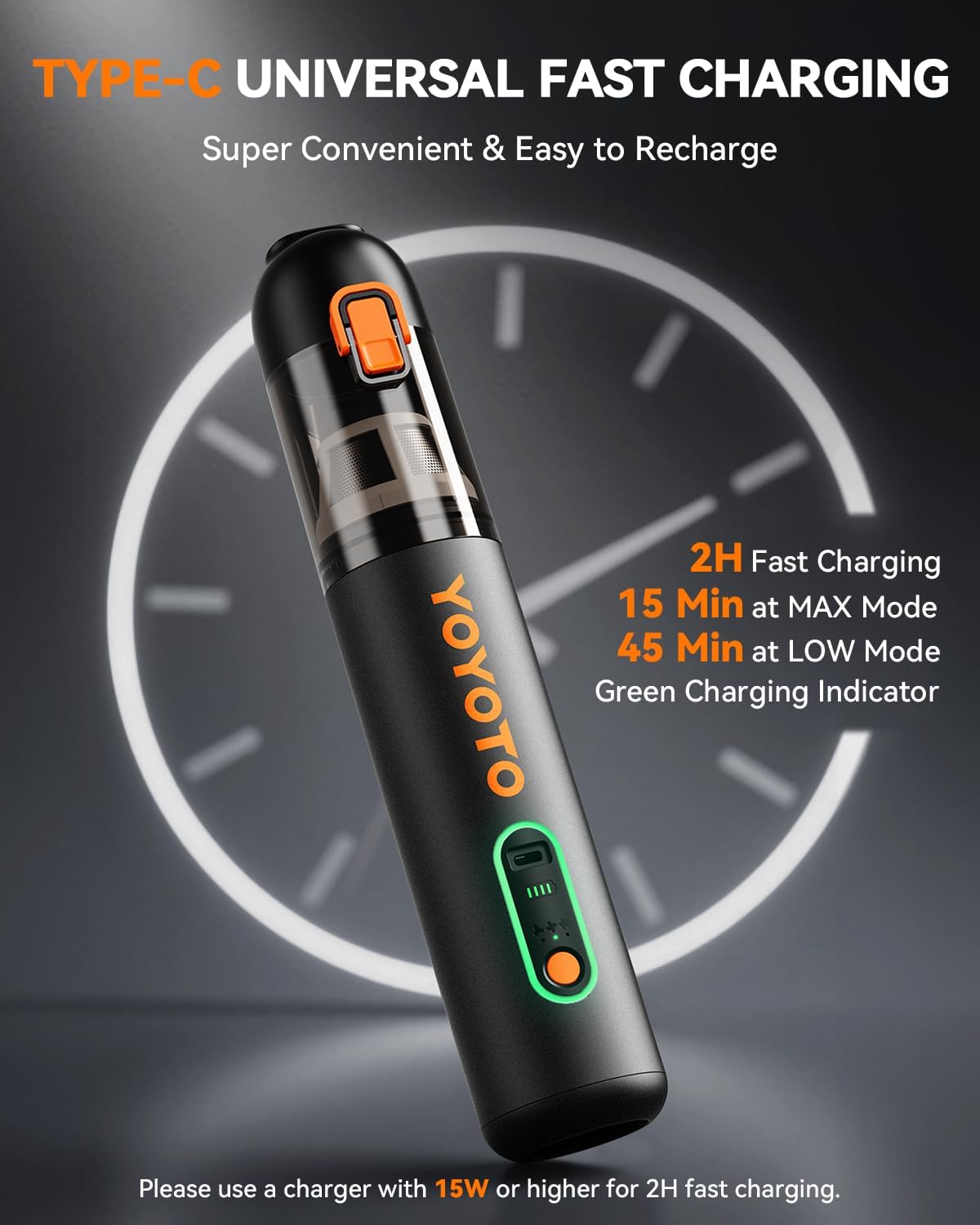 Car Vacuum, Handheld Vacuum Cordless with 21000Pa Powerful Suction & 3 Modes, 4-in-1 Portable Hand Held Mini Vacuum Cleaner Rechargeable, Ultra Light for Car Home Office (Black)