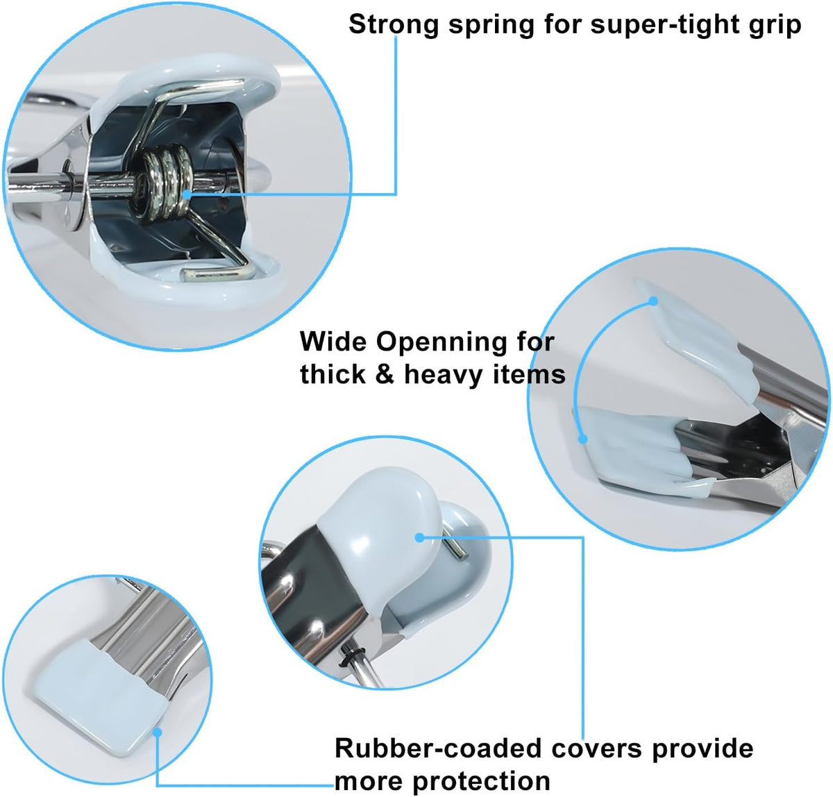 15/30Pcs Upgrade Double Head Clamp Dipped Clothespin for Laundry Hooks with Clips, Boot Holder, Hanging Clips, Portable Multifunctional Hangers Single Clip Space Saving for Jeans, Hats (30, Blue)