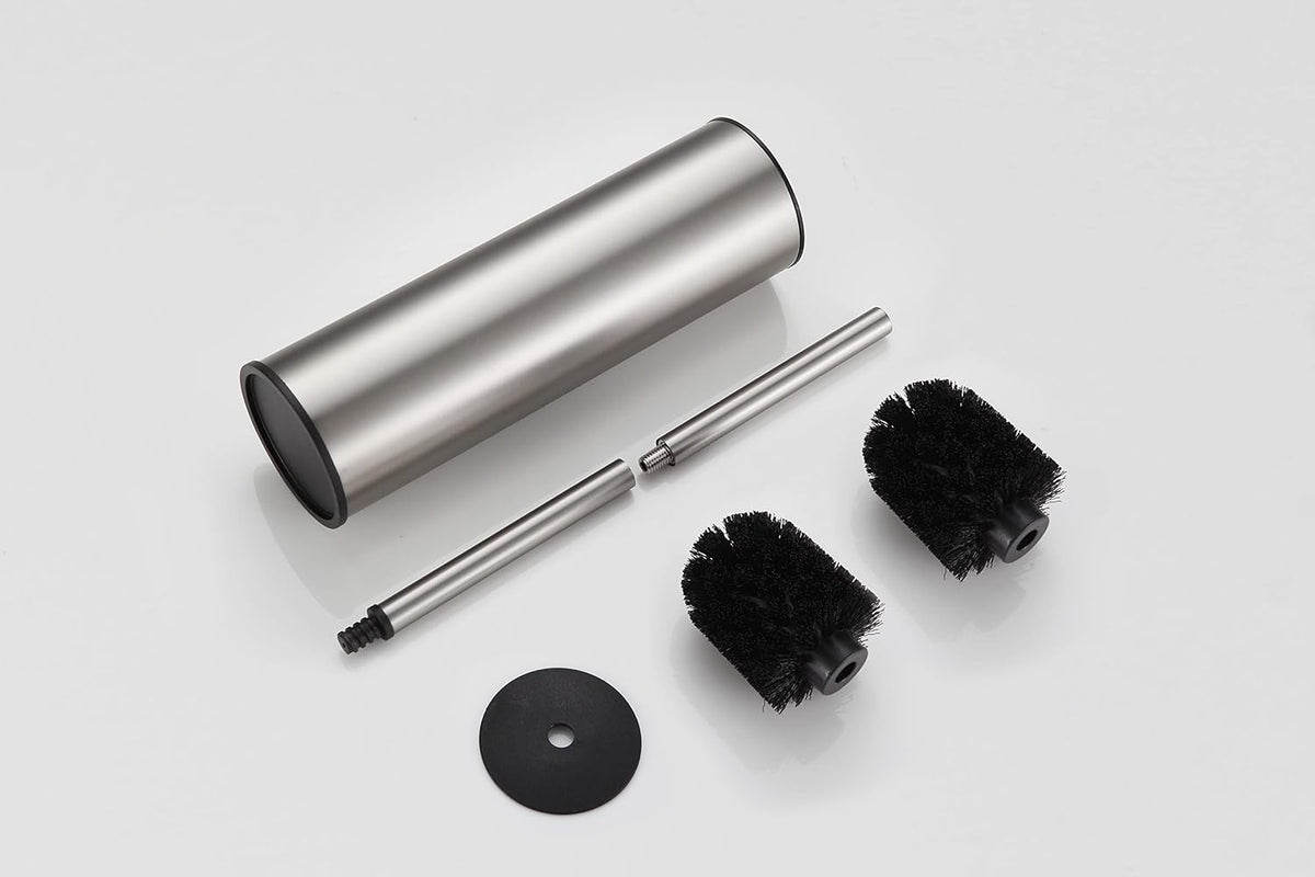 BGL Toilet Brush and Holder,Stainless Steel Toilet Brushes for Bathroom with Holder, Toilet Bowl Brush and HolderBrushed Nickel