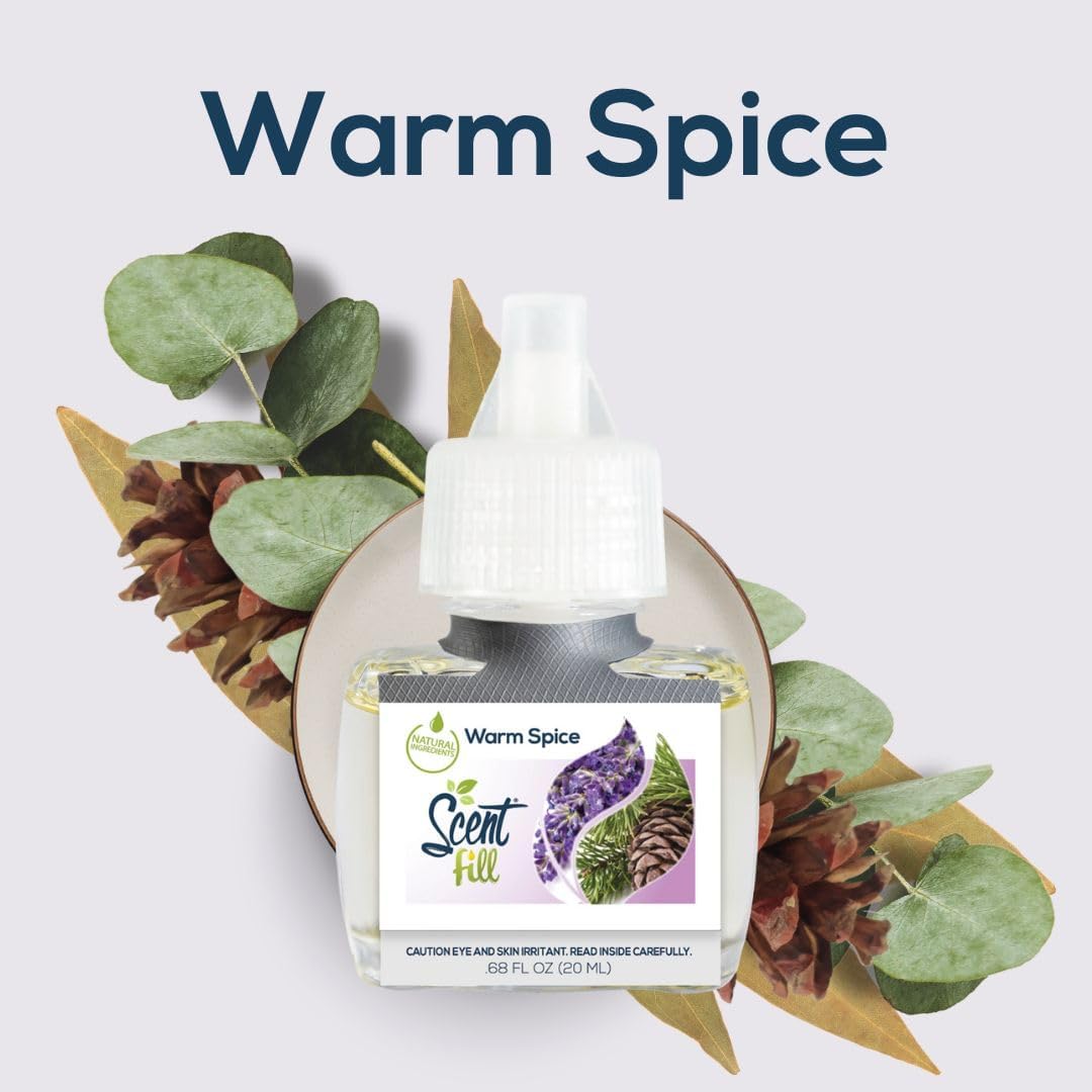 Scent Fill Warm Spice Plug in Air Freshener, 4 Scented Oil Refills