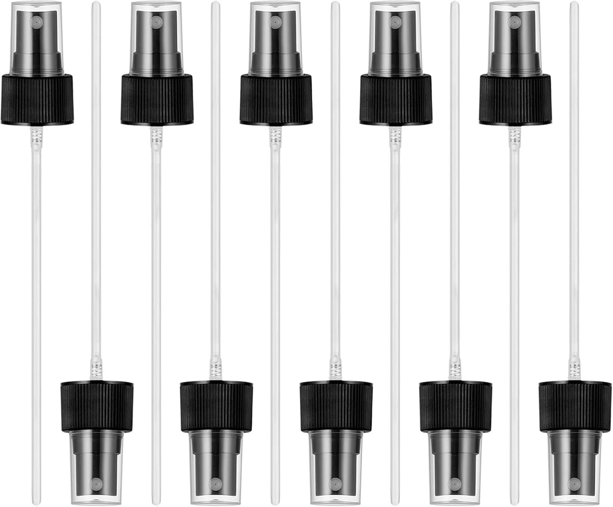 8Pcs Spray Nozzle for Bottles, Durabble Easy-to-use Spray Can nozzles, Spray Bottle Nozzle Replacement with Plastic Dip Tube for Cleaning Solutions (Black)