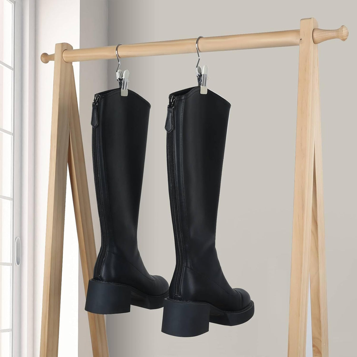 15/30Pcs Upgrade Double Head Clamp Dipped Clothespin for Laundry Hooks with Clips, Boot Holder, Hanging Clips, Portable Multifunctional Hangers Single Clip Space Saving for Jeans, Hats (15, Black)