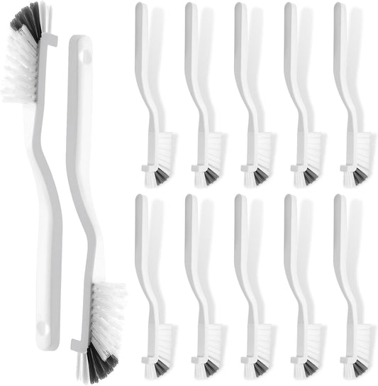 Yinkin 12 Pcs Kitchen Scrub Brush Bulk Sink Bathroom Edge Corner Cleaning Brush Right Angle Mini for Grout Household Dishwasher Tile Lines Window Track Deep Cleaning with Stiff Bristles