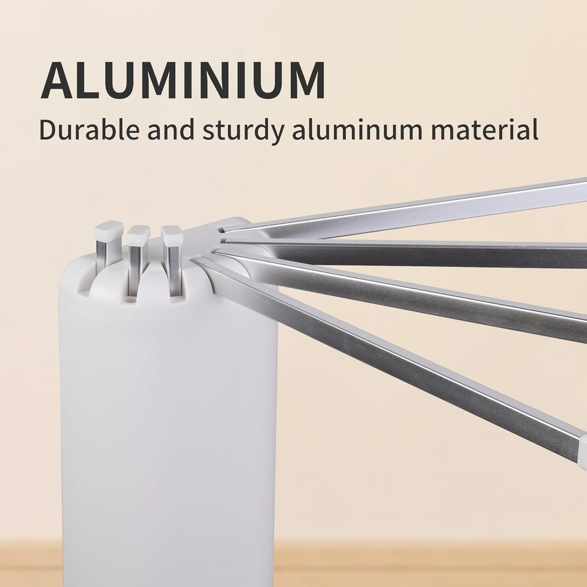 LEQ Wall Mounted Clothes Drying Rack, Garment Rack Foldable Space Saving Laundry Drying Rack with 7 Hanging Rods,Drying Rack Clothing for Laundry Balcony Bedroom Household Aluminium