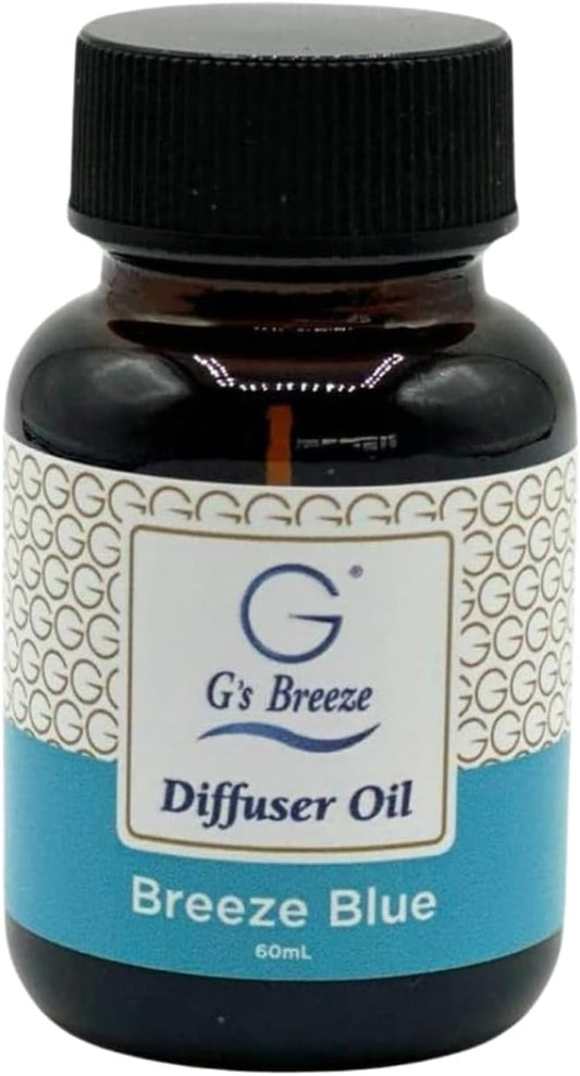 G's Breeze Breeze Blue Diffuser Oil Refill - Ocean Inspired Refreshing Scent, Long-Lasting Aroma - Notes of Sea Air, Soft Citrus & Florals - Instant Fresh Energy - Ideal for Home & Office - 60 ML