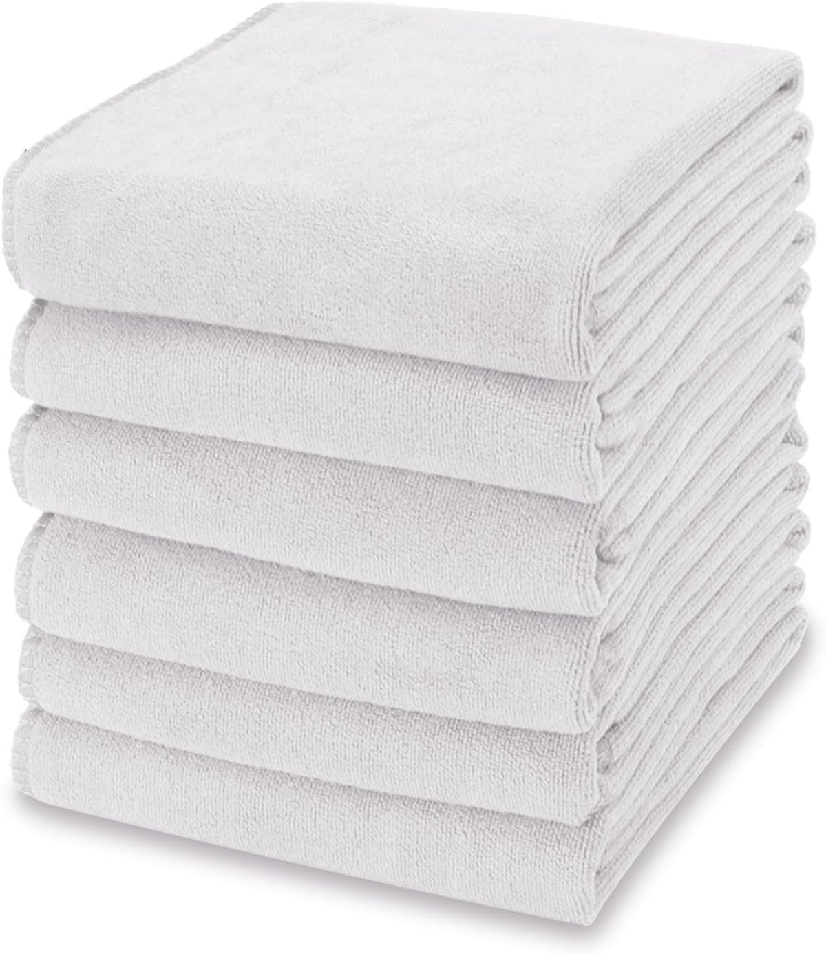 kimteny 13x28 Inches Kitchen Cloth Dish Towels, 400 GSM Premium Dishcloths, Super Absorbent Coral Velvet Microfiber Cleaning Cloths, Fast Drying Rags for Washing Dishes (6 Pack, White)