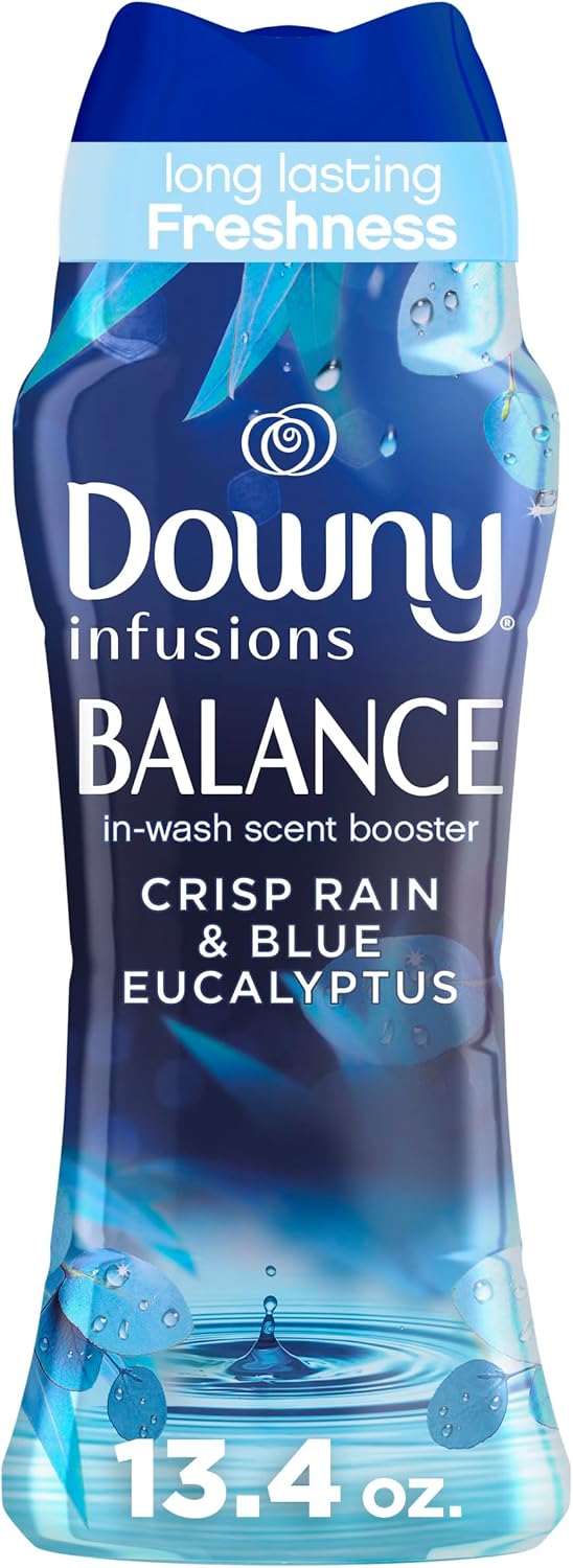 Downy Infusions In-Wash Laundry Scent Booster Beads, BALANCE, Crisp Rain and Blue Eucalyptus, 13.4 oz