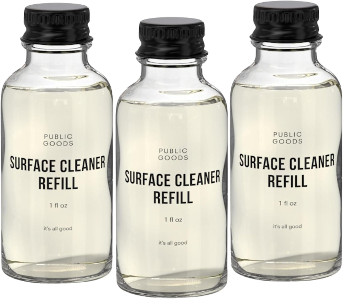 Public Goods Multi Surface Cleaner Refill | All Purpose Cleaner Refill for Floors, Tile, Countertops | Multi Purpose | Cruelty Free | Scented with Jasmine Essential Oils | 3 Pack - 24 Oz Diluted