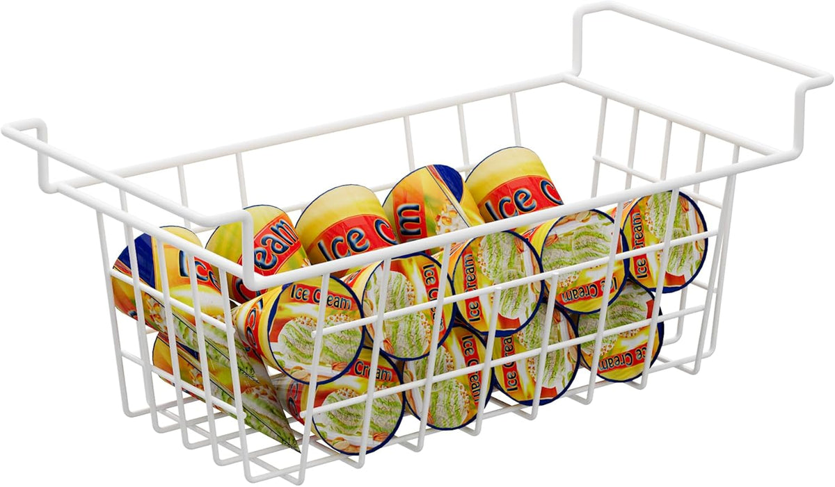 SANNO Chest Freezer Baskets, Deep Freezer Organizer Bins Sturdy Metal Wire Freezer Organizer for Home Kitchen, 17.5in