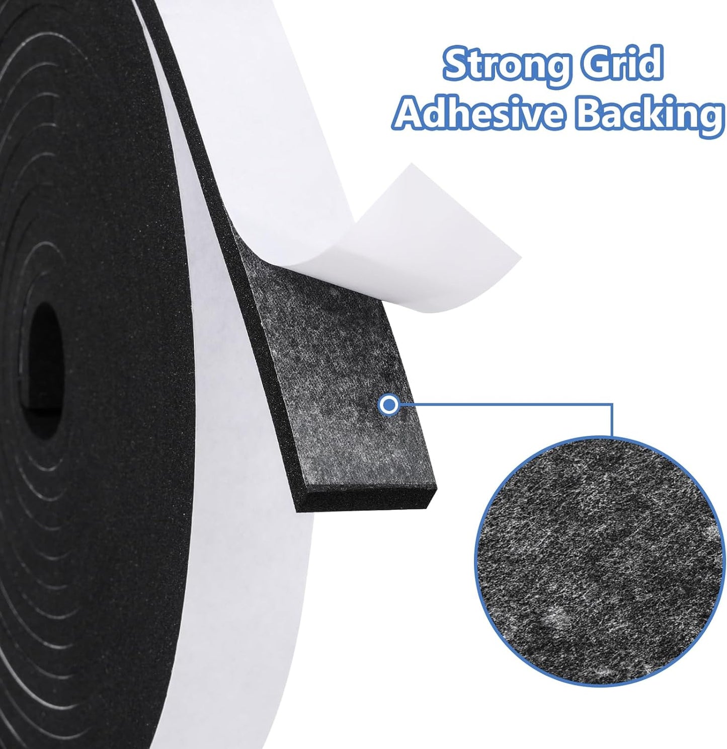 Weather Stripping Door Seal Strip- 1 Inch X 1/4 Inch X 16Feet, Strong Adhesive, Lightproof, Soundproof, Weatherproof Foam Tape Insulation for Sliding Door, Front Door Frame, Windows- Black