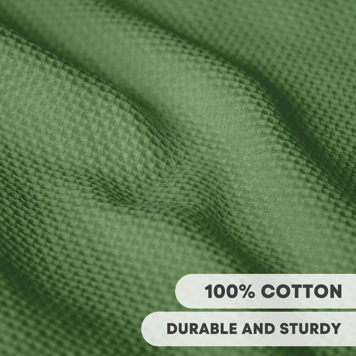 Artoid Mode 100% Cotton Olive Green Waffle Weave Kitchen Dish Cloths, 12x12 Inch Ultra Soft Absorbent Quick Drying Kitchen Dish Towels Set of 6