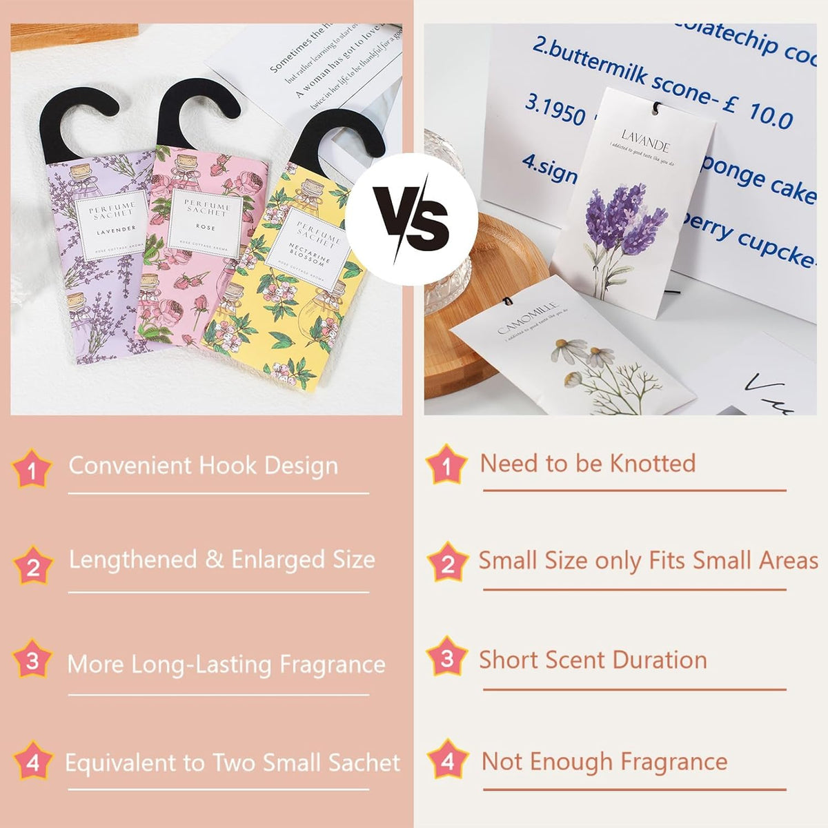 ROSE COTTAGE Large 12 Packs Sea Breeze Hanging Closet Deodorizer Air Freshener Long Lasting Scented Sachets Smell Goods for House