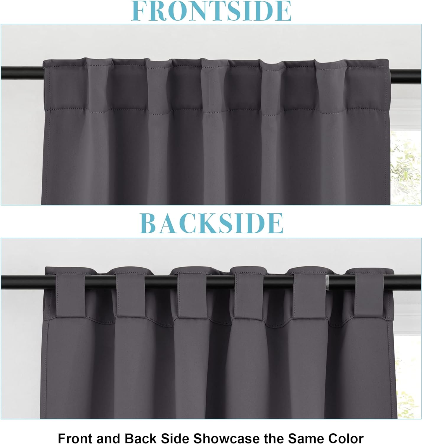 RYB HOME Bathroom Curtains Blackout - Thermal Insulating Privacy Small Window Curtains Short for Bedroom Basement Kitchen Kids Nursery Closet Cabinet, Wide 42 x Long 30 inches, 2 Panels, Grey