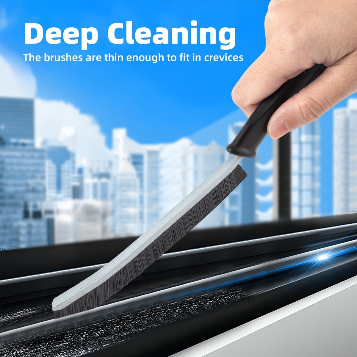 Hard Bristle Crevice Cleaning Brush-Thin Gap Scrub Brush, Small Cleaning Brush, Grout Brush, Kitchen Brush, Cleaning Tools for Toilet, Bathroom, Sink, Home, Household, Window (6, Purple)