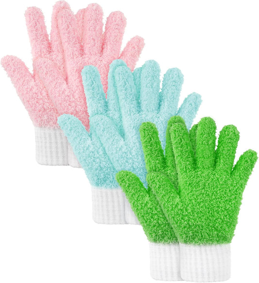 Bencailor 3 Pairs Microfiber Plant Dusting Gloves Leaf Cleaning Gloves for Indoor Plants, Blinds, Furniture, House