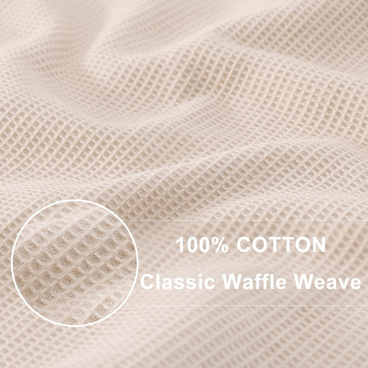 Homaxy 100% Cotton Waffle Weave Dish Cloths - 6 Pack Soft and Absorbent Dish Towels - 12 x 12 Inches Quick Dry Dish Rags - Beige