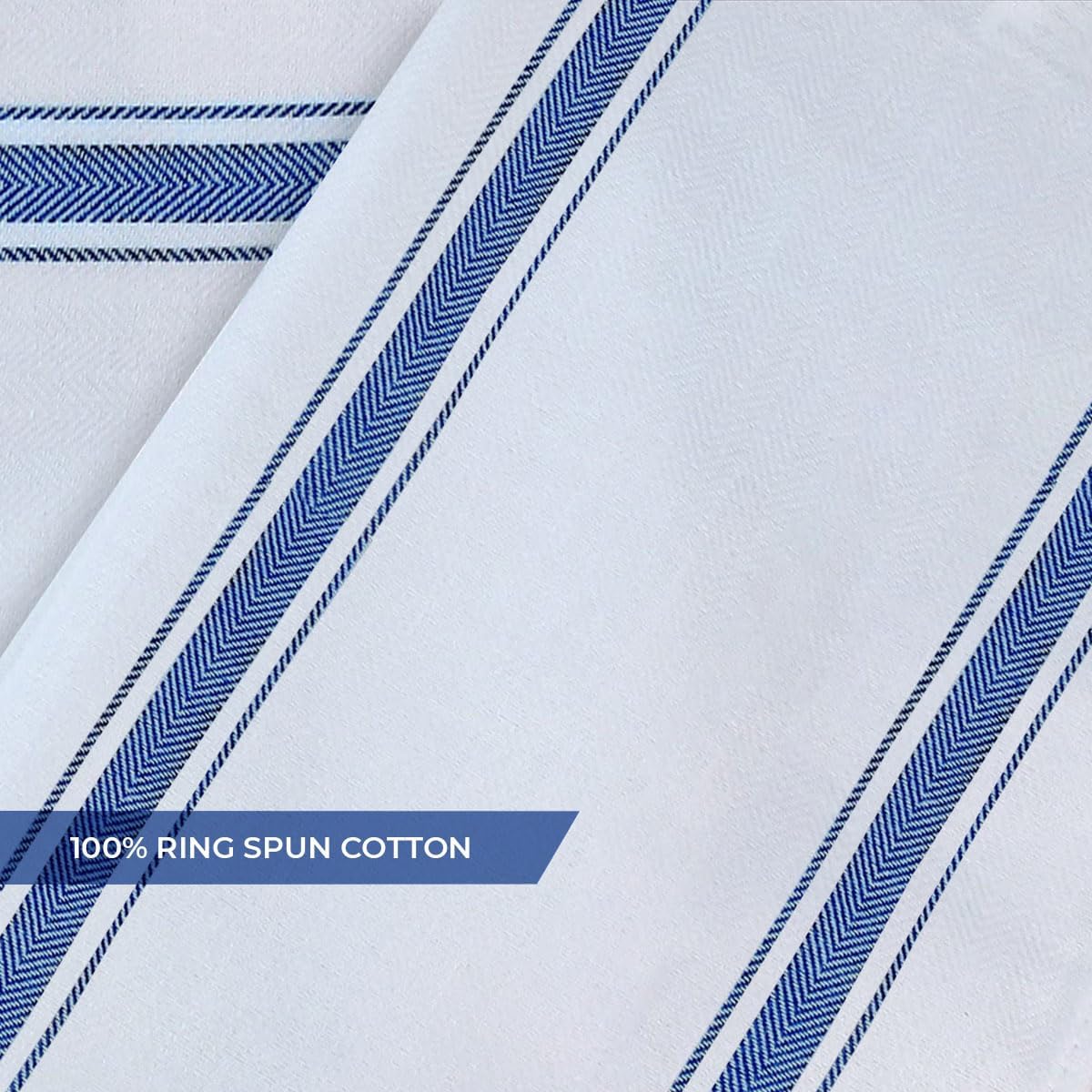 Dish Towels Set (Value Pack of 15) Size 15x25 Inch, 100% Cotton Soft & Absorbent Linen Kitchen Towel, Tea Towels, Reusable Cleaning Cloths for Household Cleaning (Blue)