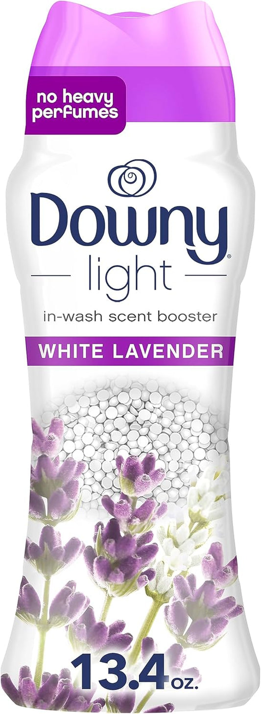 Downy Light Laundry Scent Booster Beads for Washer, White Lavender, 13.4 oz, with No Heavy Perfumes