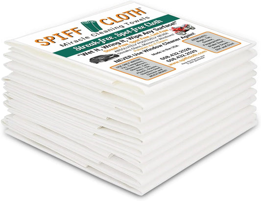 Miracle Cleaning Towels (10-Pack), Streakfree Cloths for Multi-Purpose Cleaning, Chemical Free, 16" x 16" Reusable and Washable
