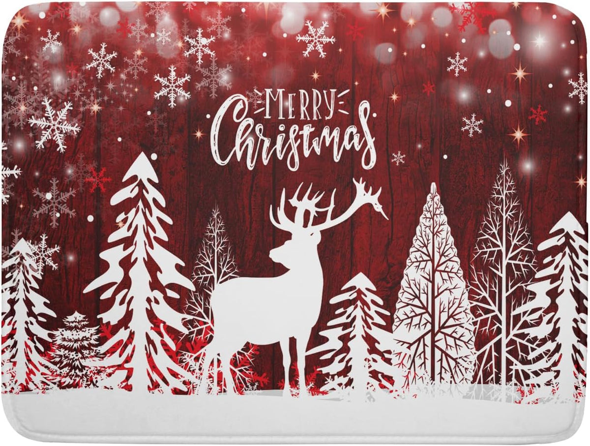 Merry Christmas Dish Drying Mats for Kitchen Counter 18x24 Inch Christmas Tree Kitchen Mat Reversible Absorbent Dish Drainer Farmhouse Dish Mats Drying Pad Dish Drainer Rack Mats for Winter Christmas